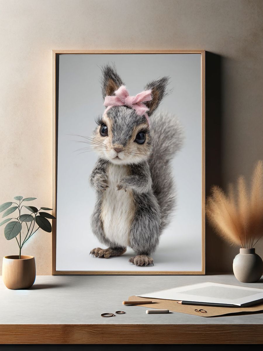 Baby Squirrel Portrait Print. — room view 2