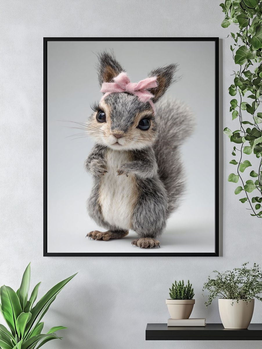 Baby Squirrel Portrait Print. — room view 4