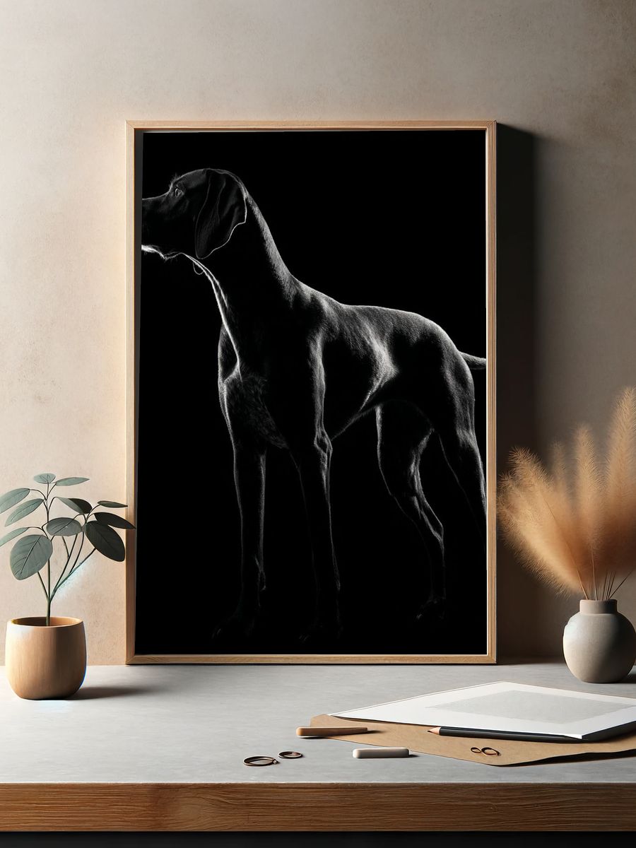 Black Labrador Portrait Photography Poster. — room view 2