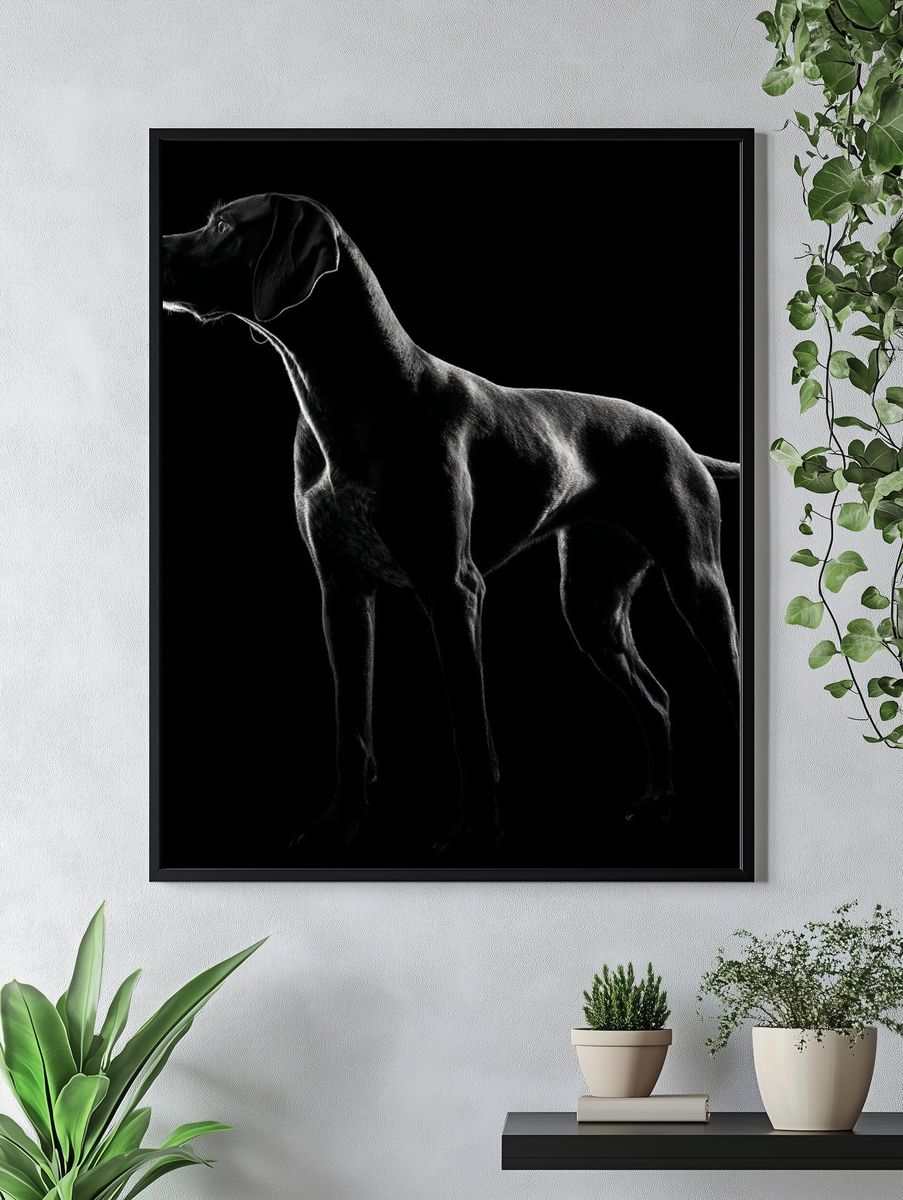 Black Labrador Portrait Photography Poster. — room view 4