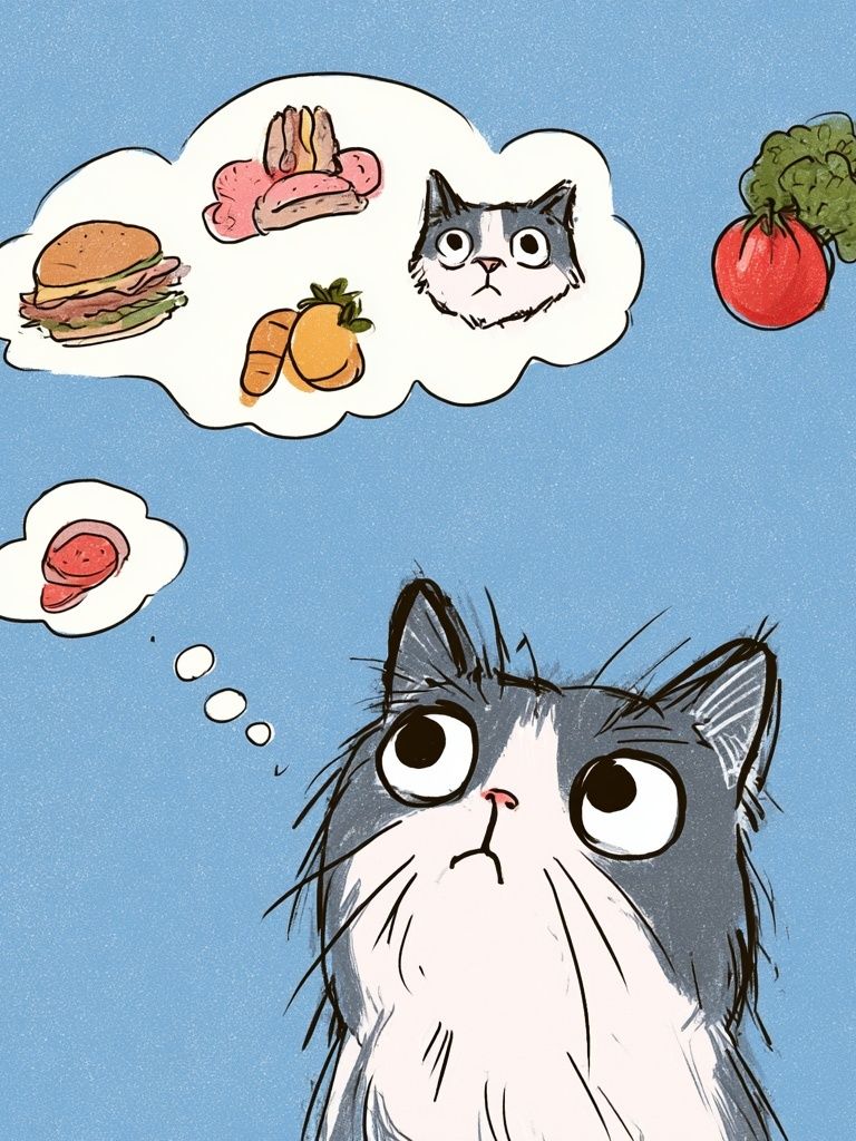 Hungry Cat Cartoon Poster. poster detail