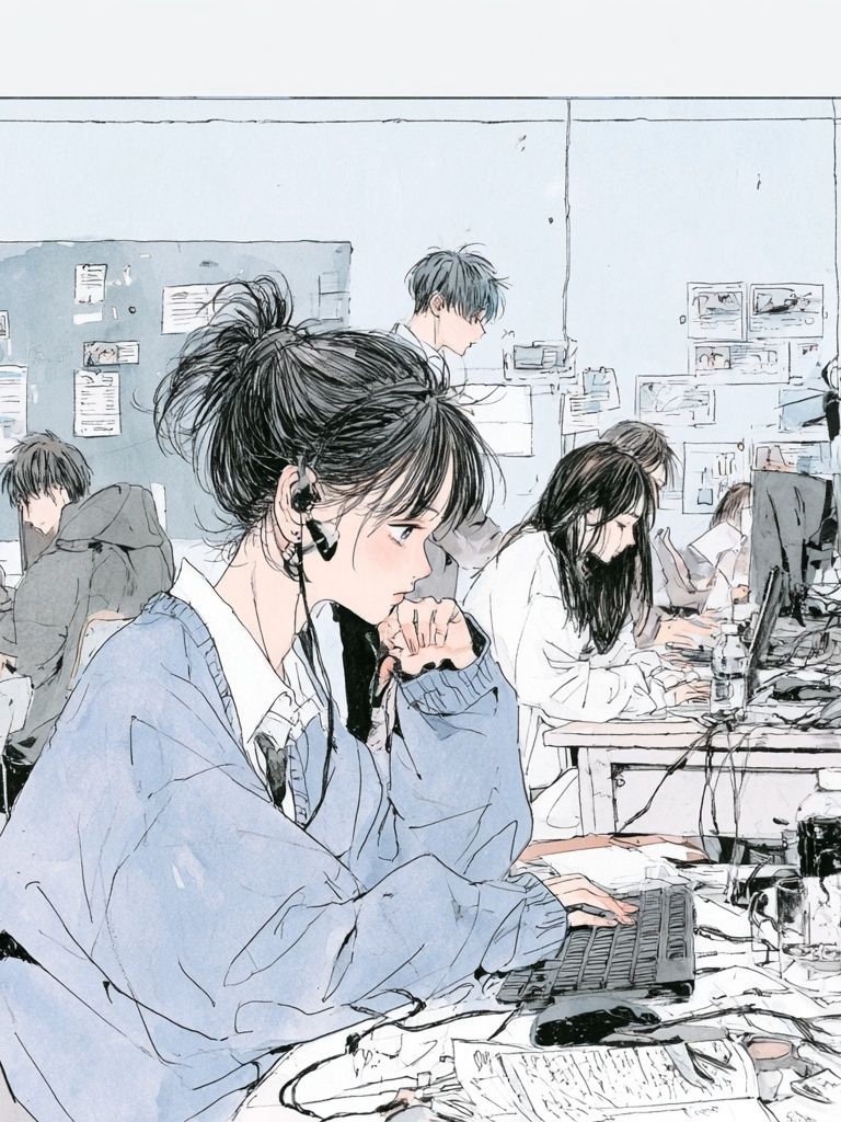 Quiet Study Room Illustration Poster. poster — anime art