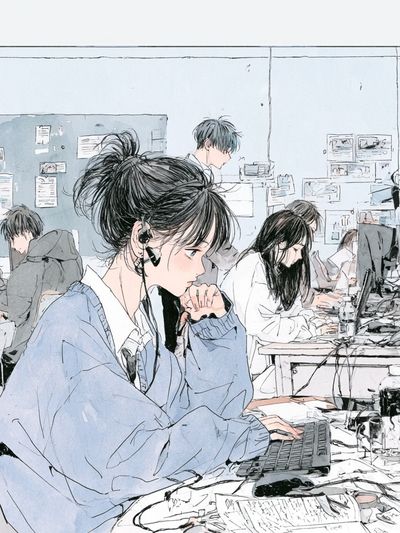 Quiet Study Room Illustration Poster. poster