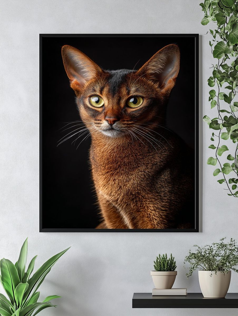 Abyssinian Cat Portrait Photography Poster. — room view 4