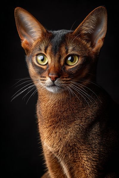 Abyssinian Cat Portrait Photography Poster. poster