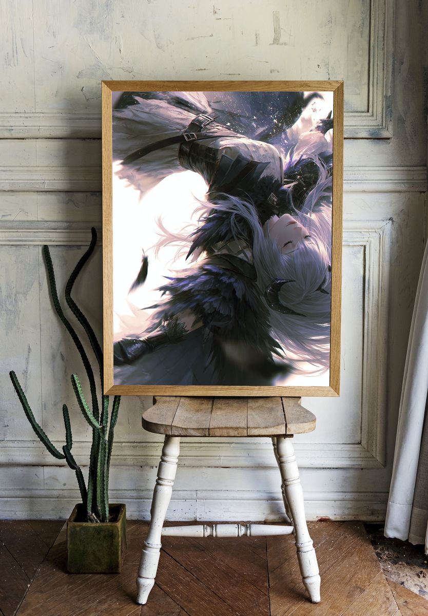 Celestial Anime Warrior Print. room preview