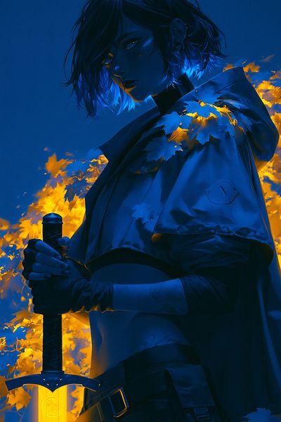 Blue Warrior Anime Poster.