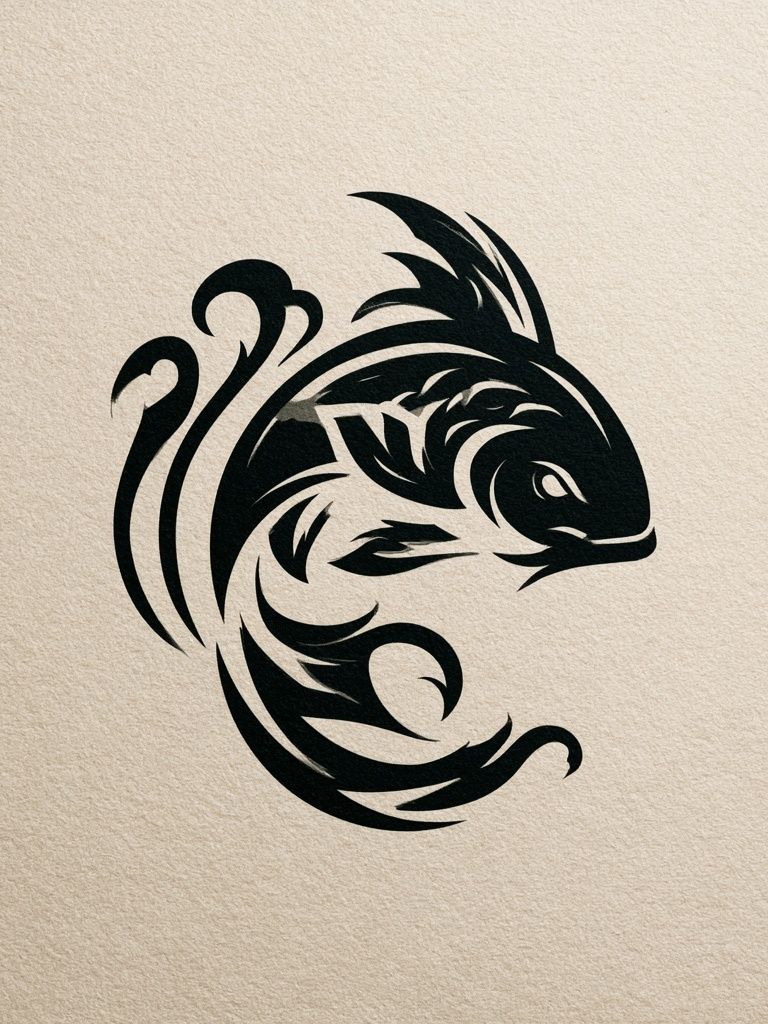 Tribal Fish Illustration Poster. poster — animals art