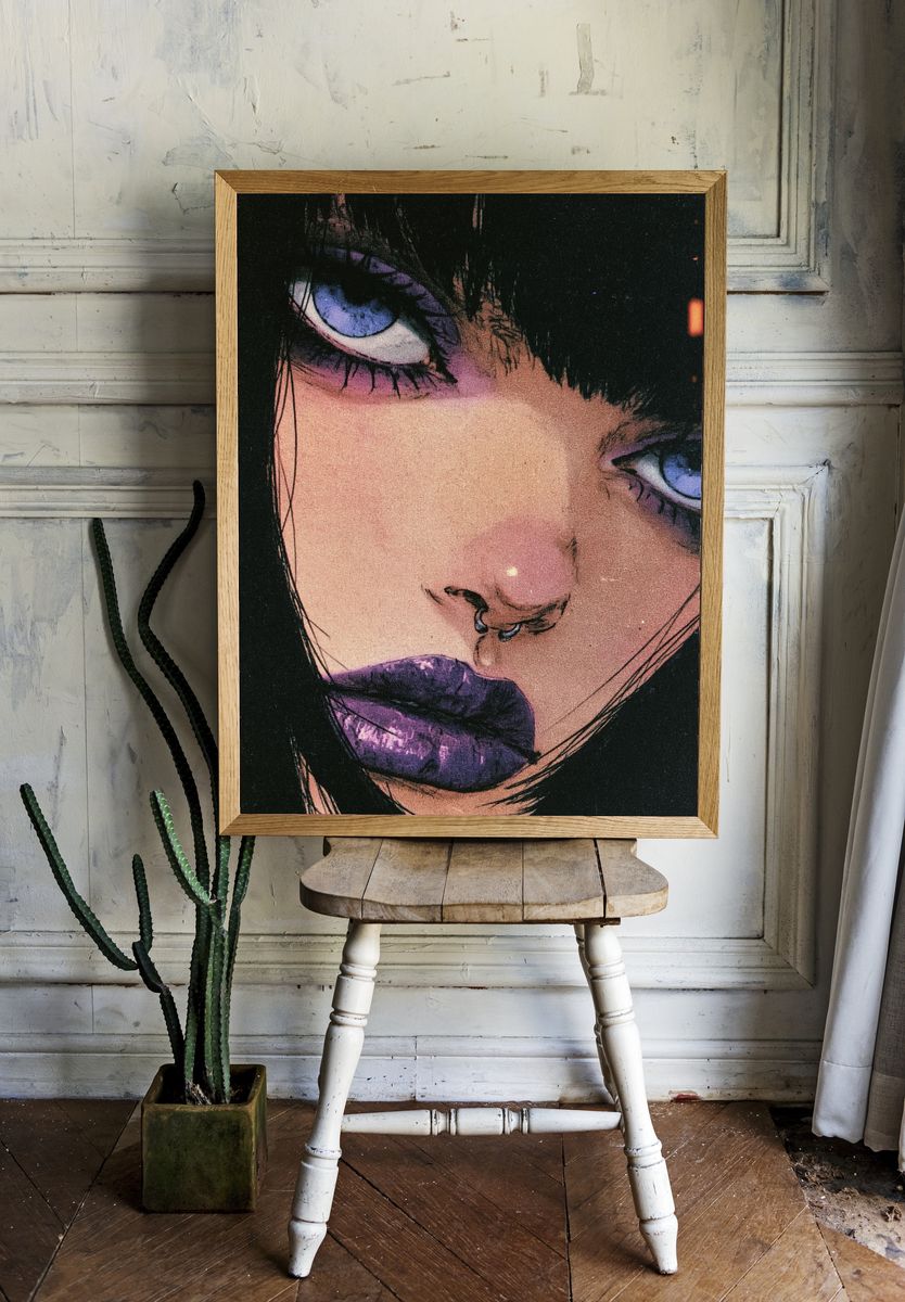 Gothic Anime Portrait Poster. — room view 1