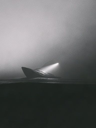 Misty Whale Surfacing Poster. poster detail