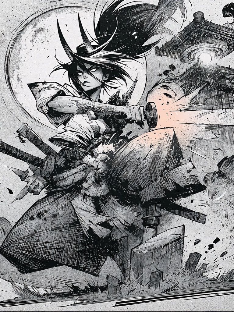 Samurai Warrior Ink Poster. poster detail