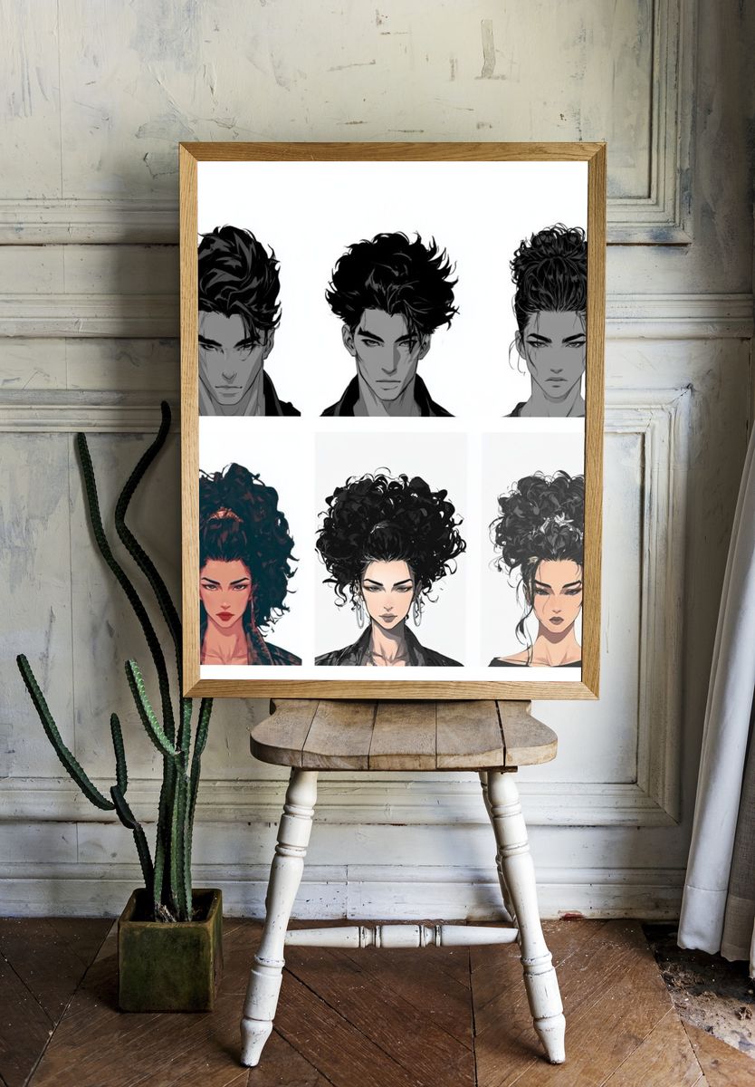 Anime Portrait Collage Print. — room view 1