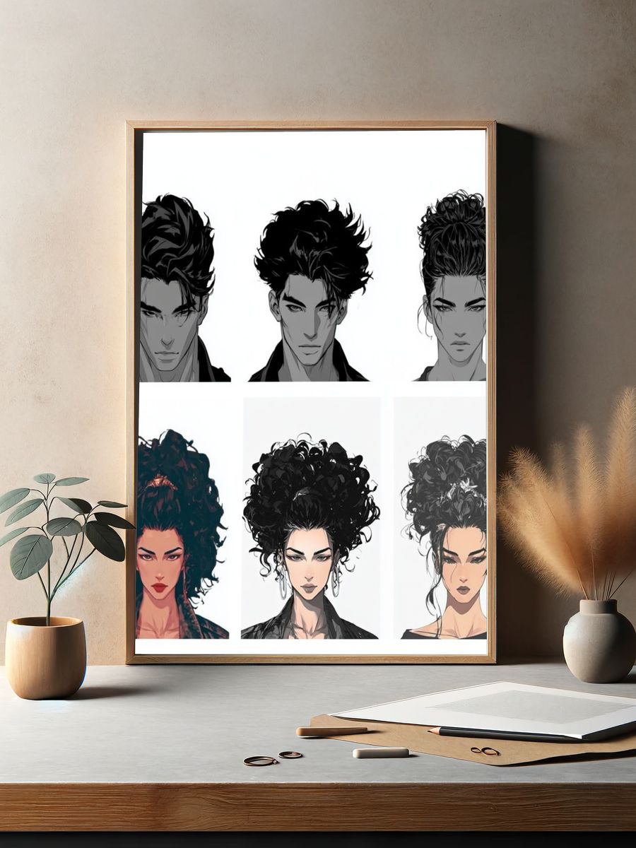 Anime Portrait Collage Print. — room view 2