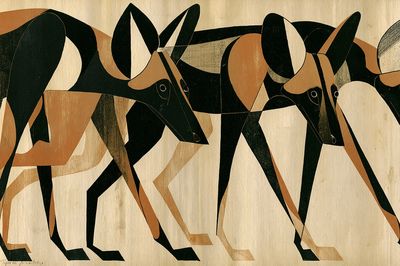 Abstract Hounds — Mid-Century Print.