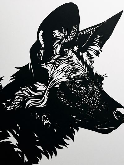 German Shepherd Silhouette Print. poster