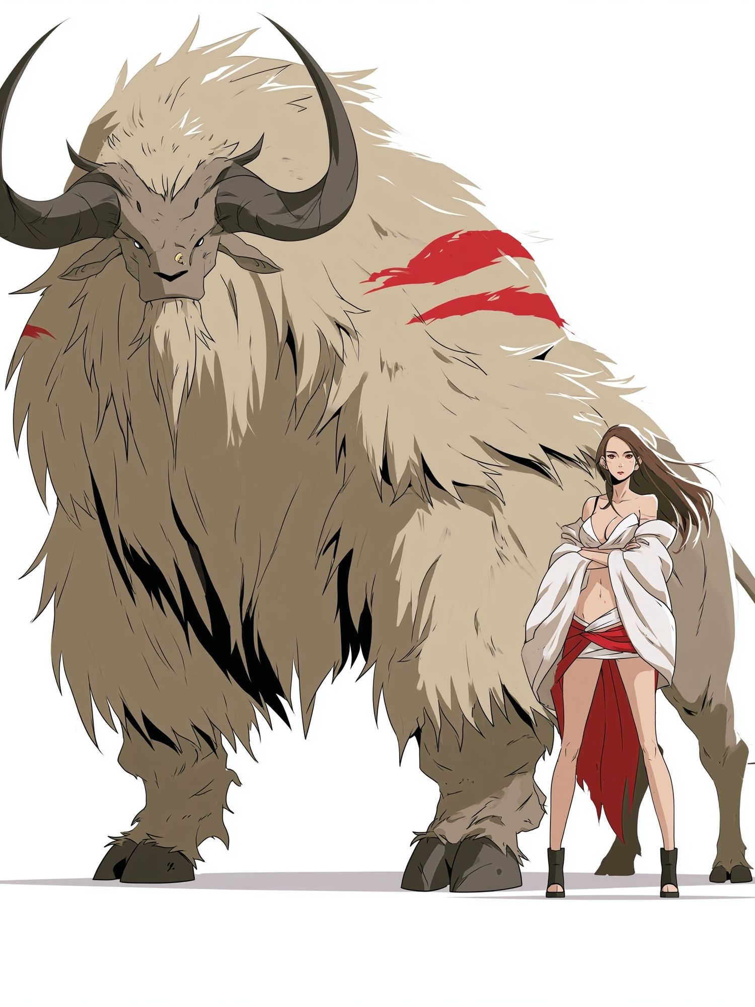 Fantasy Beast and Woman Illustration Poster. poster detail