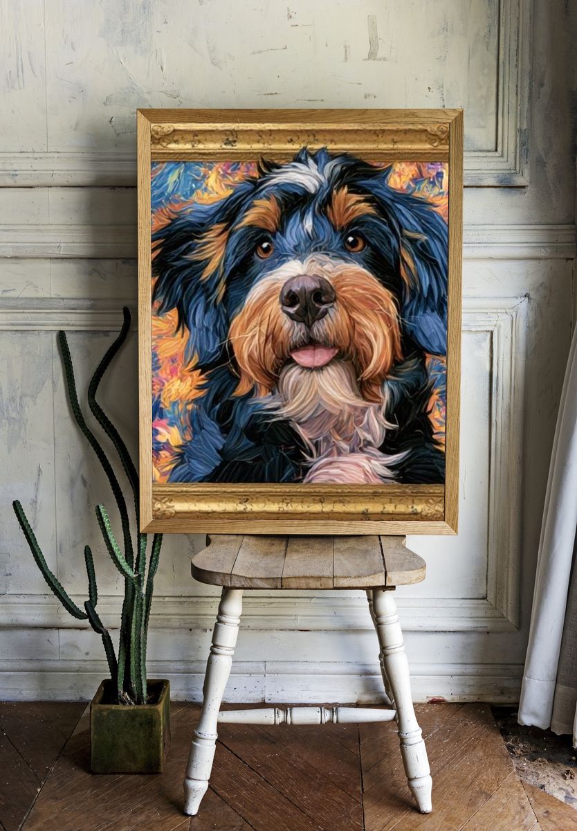 Colorful Dog Portrait Poster. — room view 1