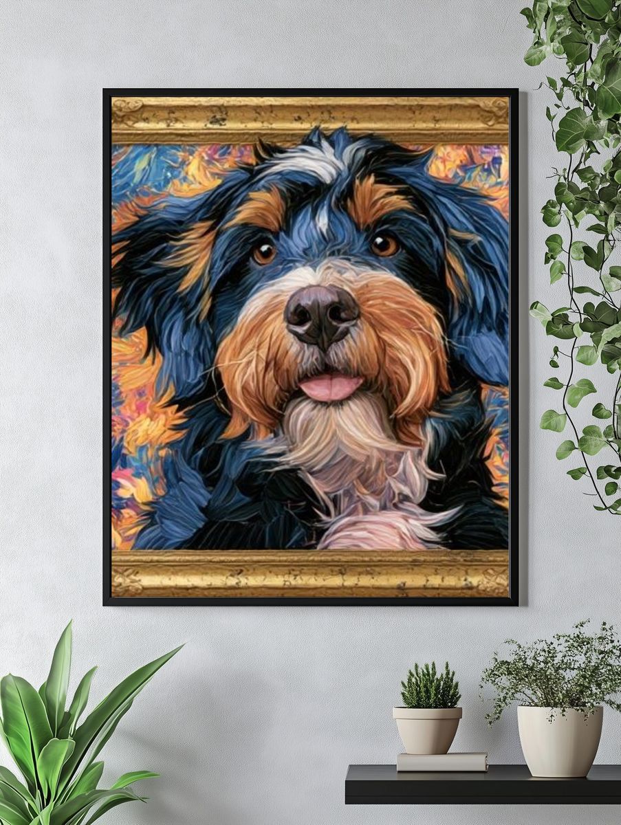 Colorful Dog Portrait Poster. — room view 4