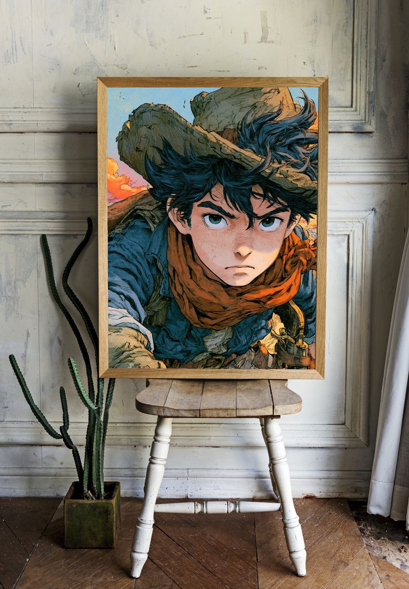 Anime Adventurer Portrait Poster. room preview