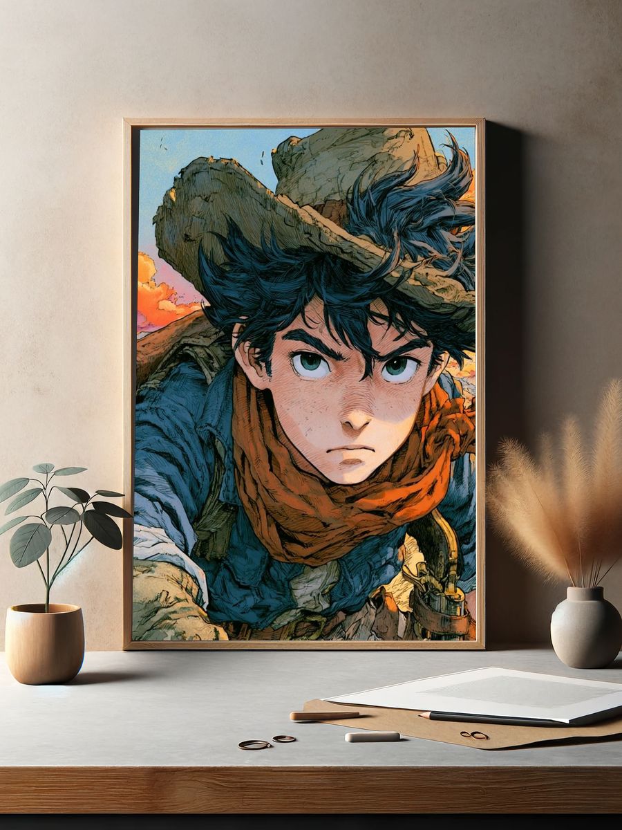 Anime Adventurer Portrait Poster. — room view 2
