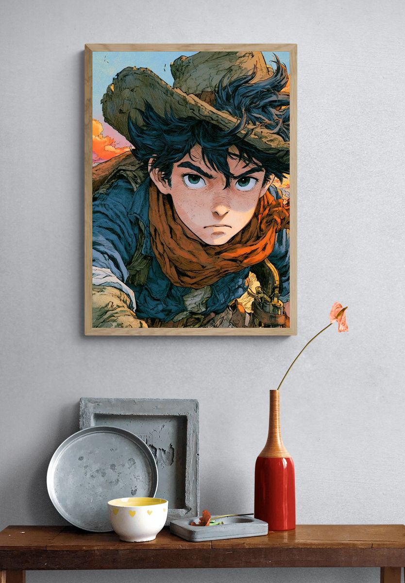 Anime Adventurer Portrait Poster. — room view 3