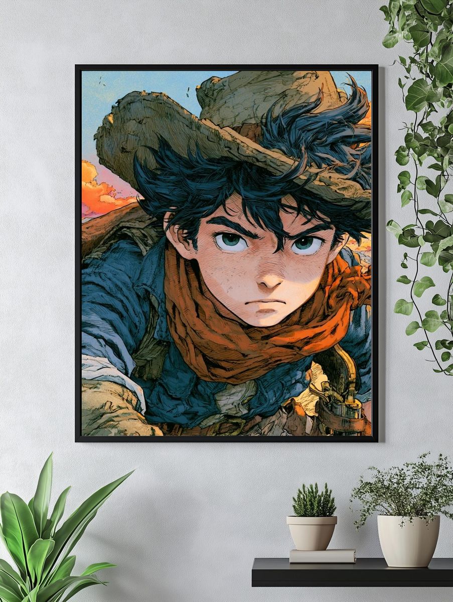 Anime Adventurer Portrait Poster. — room view 4