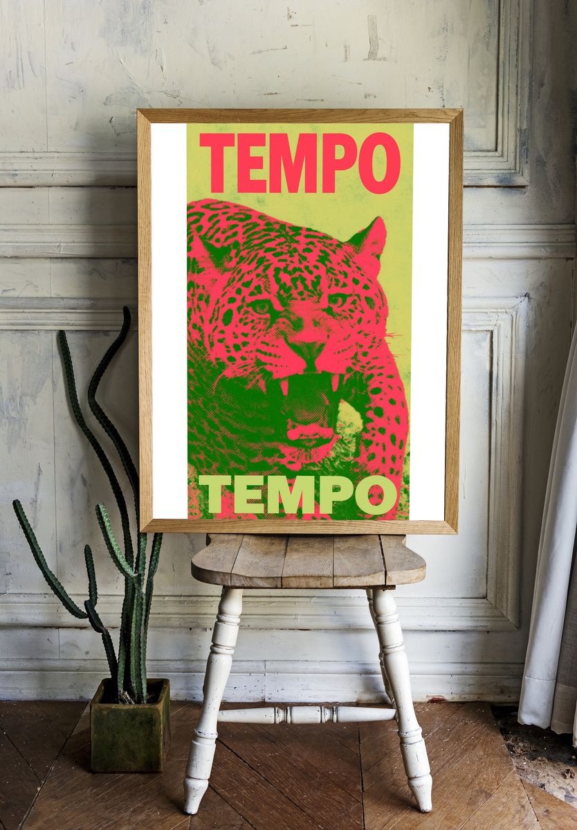 Leopard Tempo Typography Poster. — room view 1