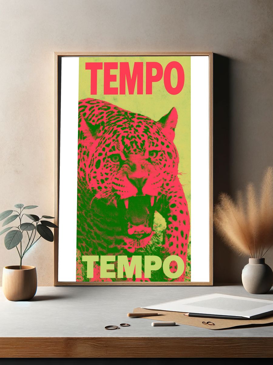 Leopard Tempo Typography Poster. — room view 2