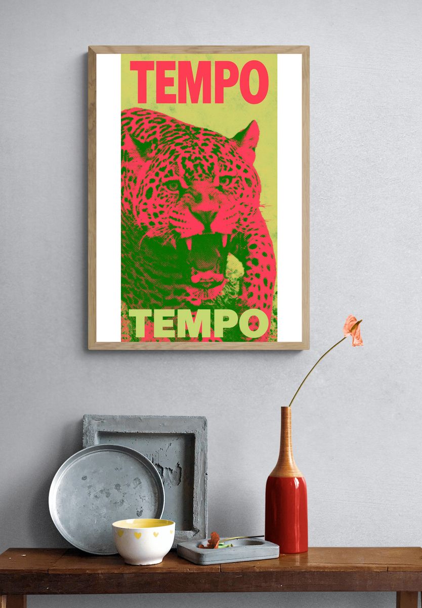 Leopard Tempo Typography Poster. — room view 3
