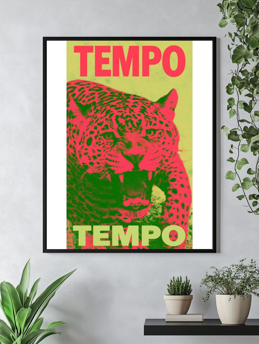 Leopard Tempo Typography Poster. — room view 4