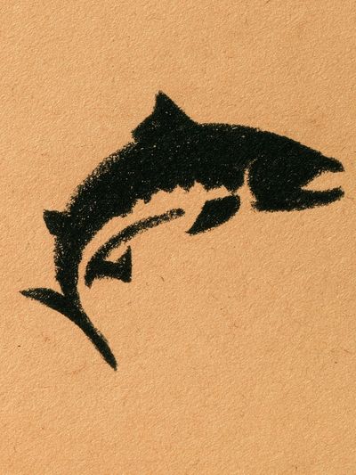 Jumping Dolphin Ink Print.