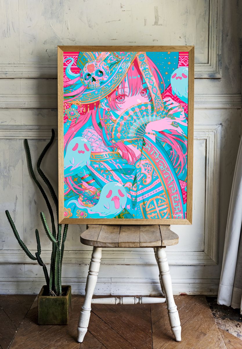 Pastel Anime Ghost Girl Poster. room preview