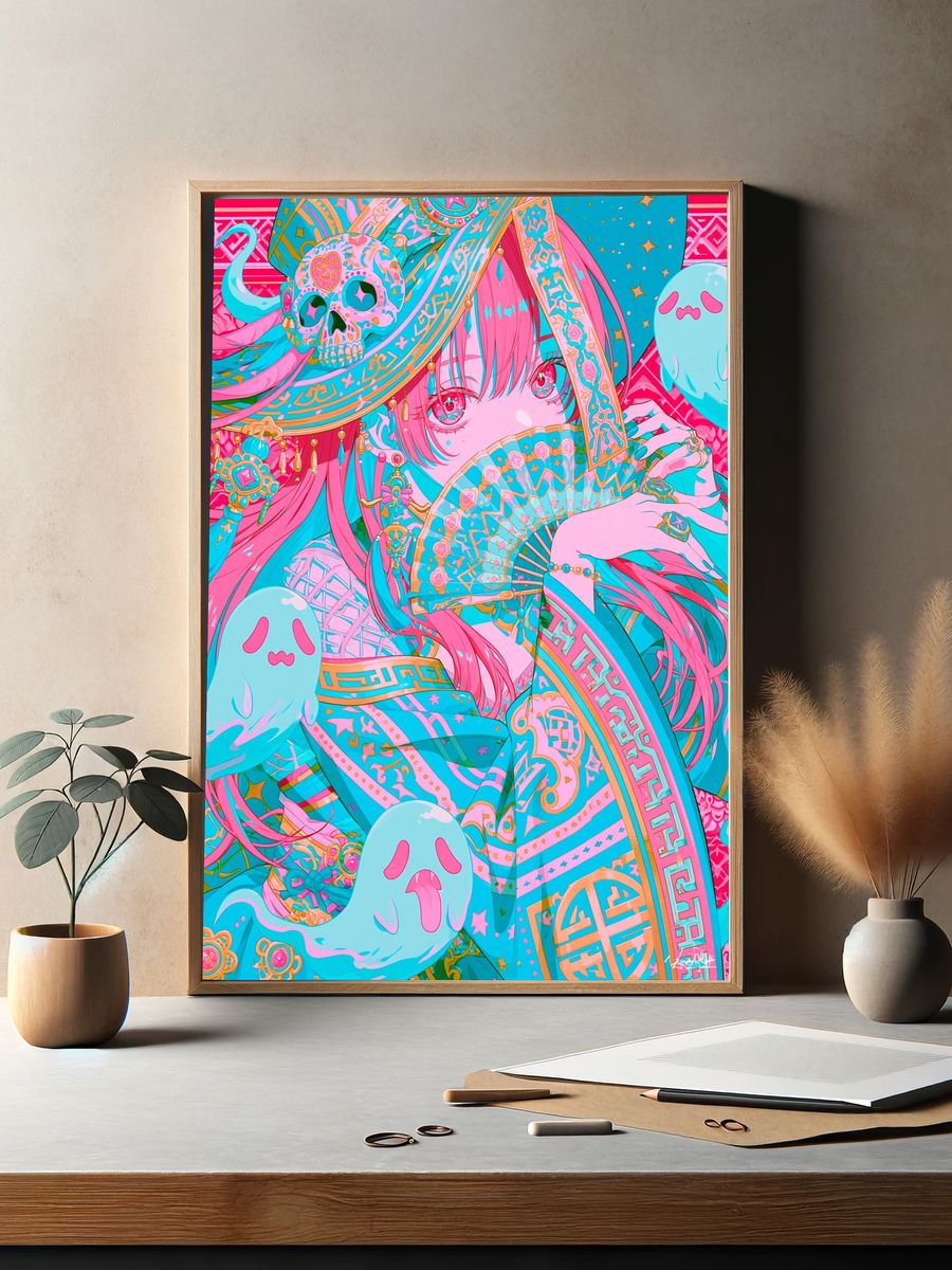 Pastel Anime Ghost Girl Poster. — room view 2
