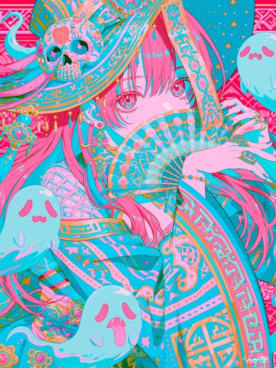 Pastel Anime Ghost Girl Poster. poster