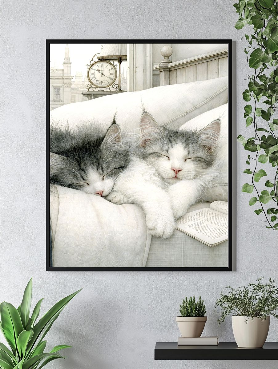 Sleeping Kittens Photography Poster. — room view 4