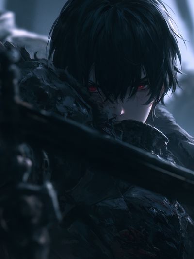 Dark Anime Warrior Poster.