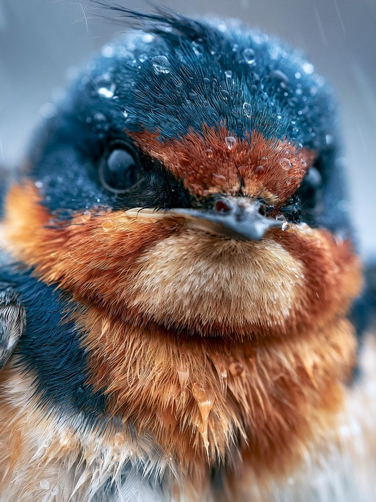 Wet Swallow Portrait Poster. poster — animals art