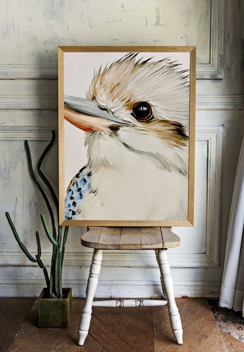 Kookaburra Portrait Illustration Poster. — room view 1