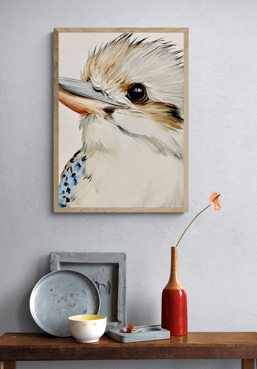 Kookaburra Portrait Illustration Poster. — room view 3