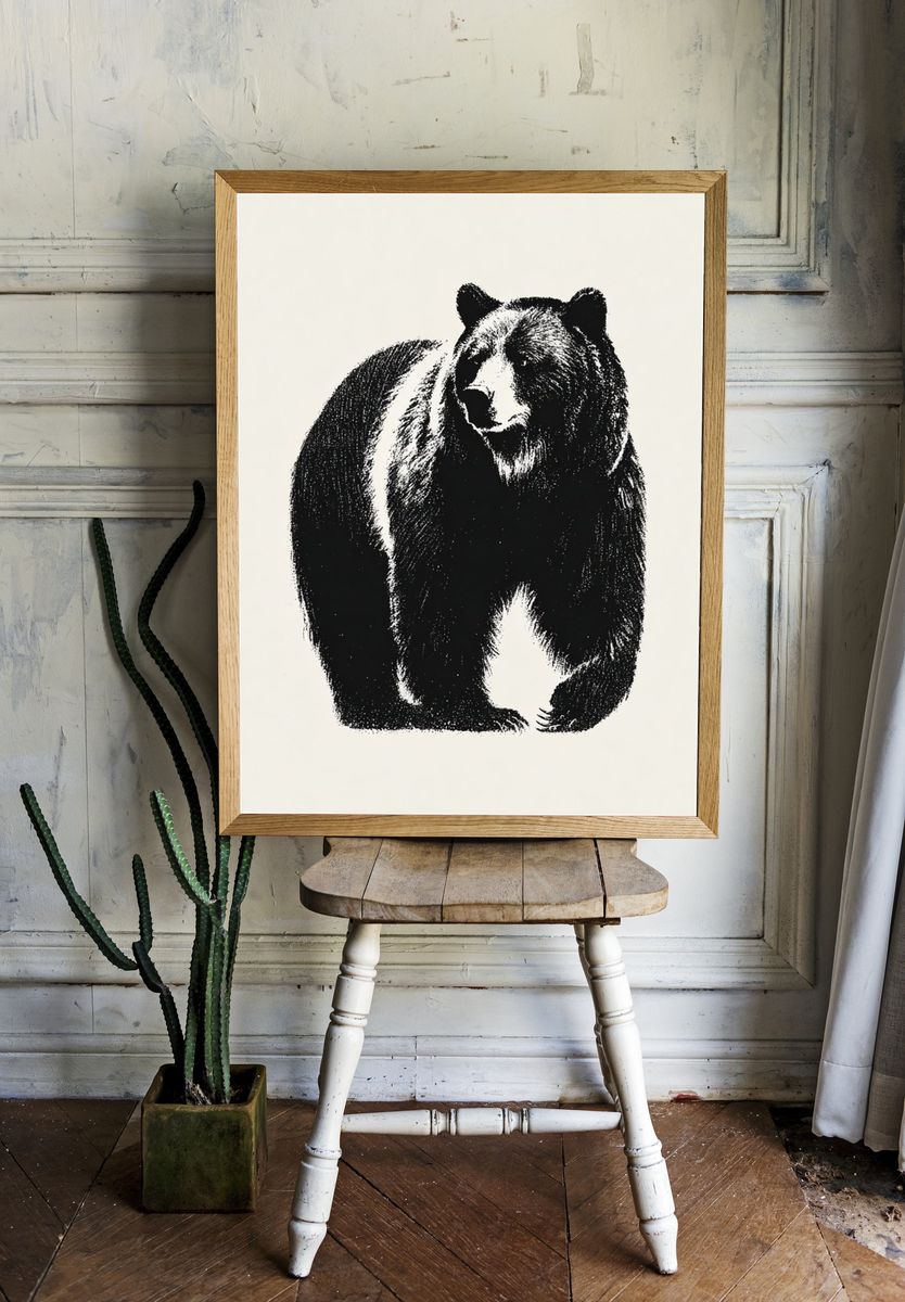 Black Bear Ink Poster. — room view 1
