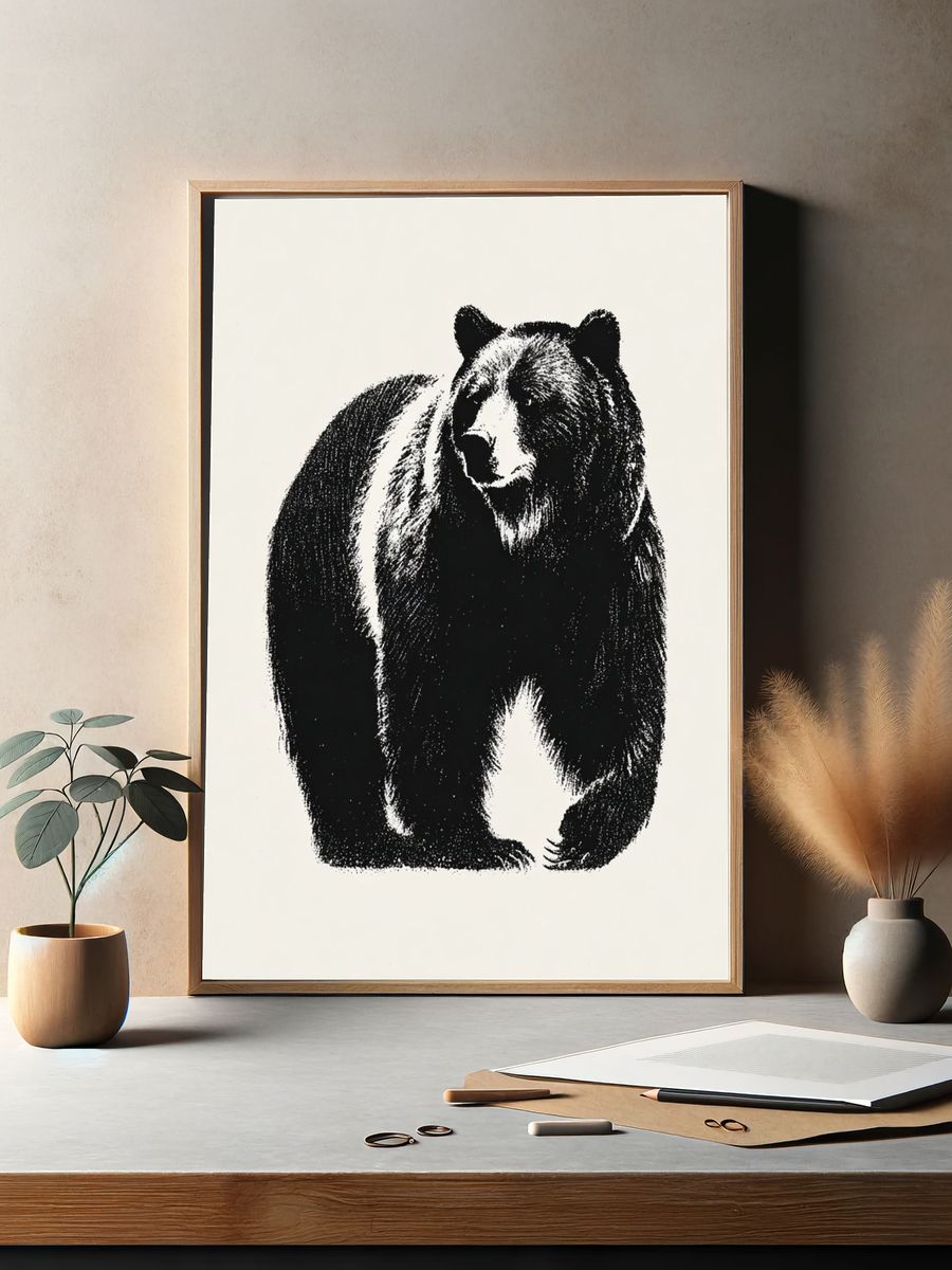 Black Bear Ink Poster. — room view 2