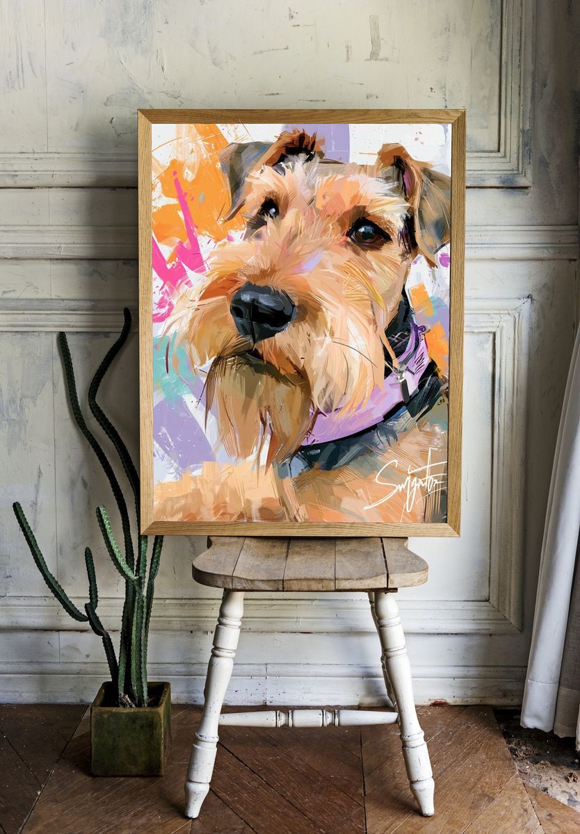 Schnauzer Color Splash Poster. room preview