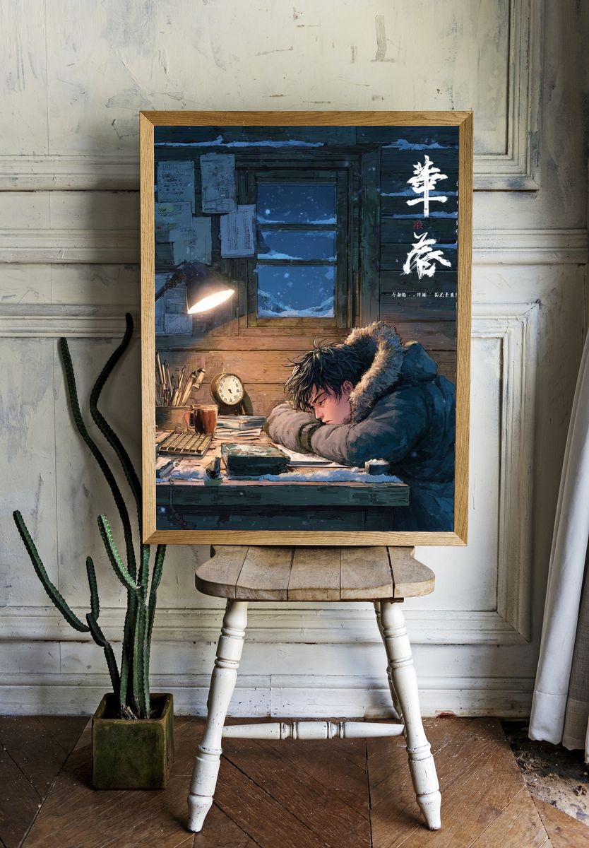 Winter Study Room Anime Poster. — room view 1