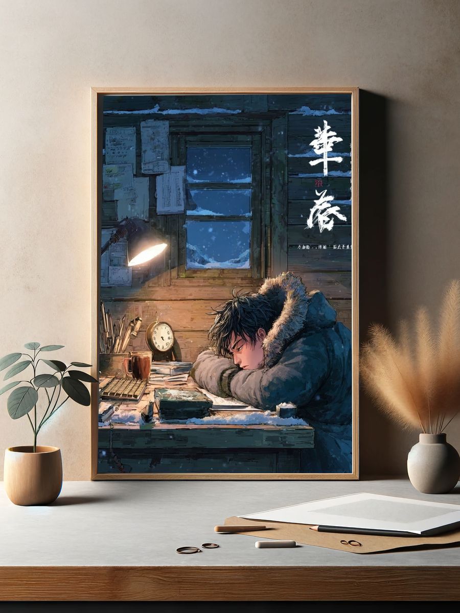 Winter Study Room Anime Poster. — room view 2