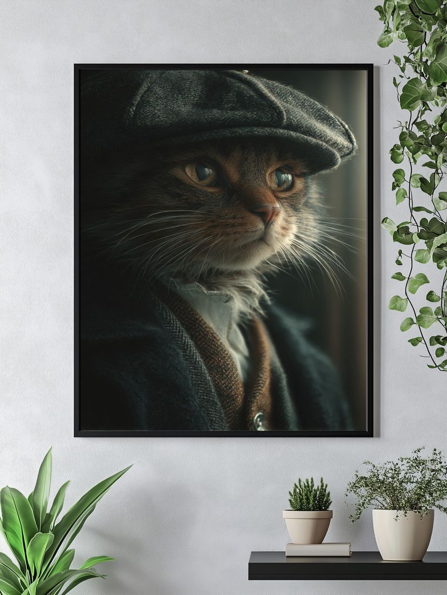 Gentleman Cat Portrait Print. — room view 4