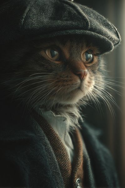 Gentleman Cat Portrait Print. poster