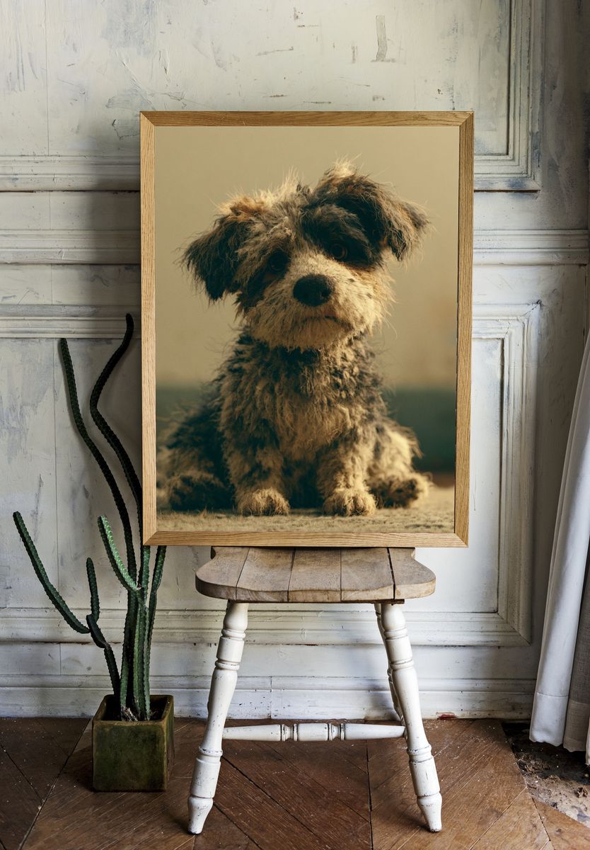 Scruffy Puppy Portrait Poster. room preview