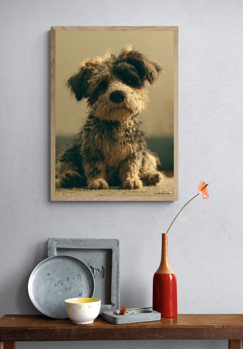 Scruffy Puppy Portrait Poster. — room view 3