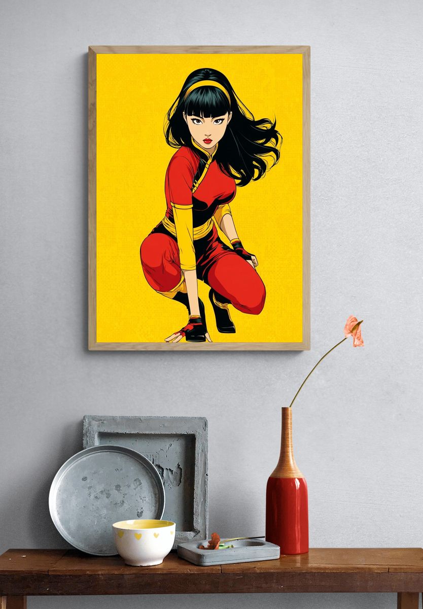 Anime Warrior Portrait Print. — room view 3