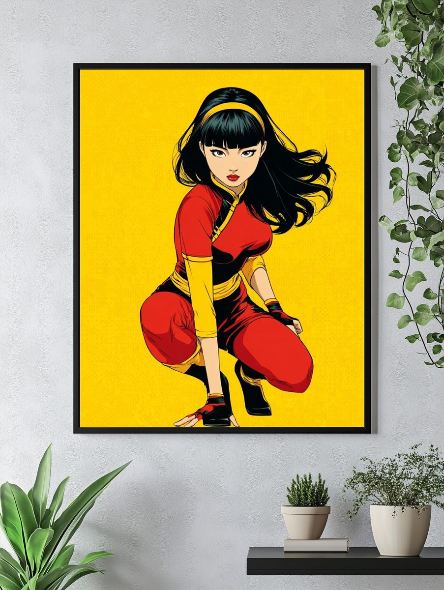 Anime Warrior Portrait Print. — room view 4